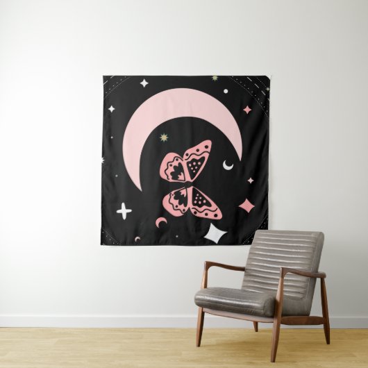 Tenture Rêves lunaires et nuits papillon (En situation (horizontale))