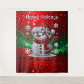 Tenture Rhinestones Snowman Holiday Backdrop (Devant)