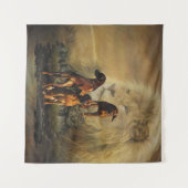 Tenture Rhodesian Ridgeback avec Lion (Devant (Horizontal))