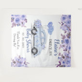 Tenture Rideau de douche à travers la Florale Bleue (Devant (Horizontal))