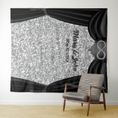 Tenture Rideau Noir à Paillettes Argentées en Forme d'Infi (En situation (horizontale))