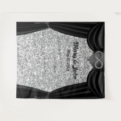 Tenture Rideau Noir à Paillettes Argentées en Forme d'Infi (Devant (Horizontal))