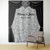 Tenture Rideau Noir à Paillettes Argentées en Forme d'Infi (En situation)