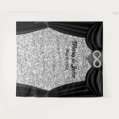 Tenture Rideau noir infini diamant paillettes argentées (Devant (Horizontal))