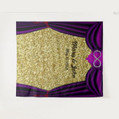 Tenture Rideau Violet Infini Argent Pailleté Or (Devant (Horizontal))