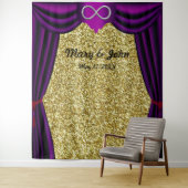 Tenture Rideau Violet Infini Argent Pailleté Or (En situation)