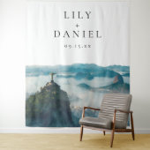 Tenture Rio de Janeiro Wedding Photo Backdrop (En situation)