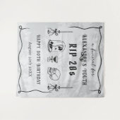 Tenture RIP 20s Doodle Stone Look Funérailles 30e annivers (Devant (Horizontal))