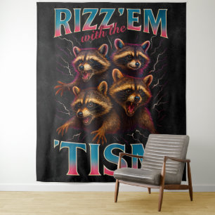 Tenture Rizz Em avec le Tism Meme Autisme Drôle Raton Lave