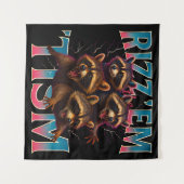 Tenture Rizz Em With The Tism Meme Autism Funny Racoon (Devant (Horizontal))