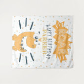Tenture ROAR Dinosaure Joyeux Anniversaire Personnalisé (Devant (Horizontal))