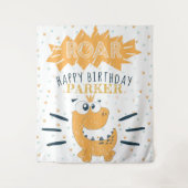 Tenture ROAR Dinosaure Joyeux Anniversaire Personnalisé (Devant)
