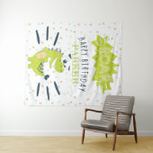 Tenture ROAR Dinosaure Vert Joyeux Anniversaire Personnali (En situation (horizontale))