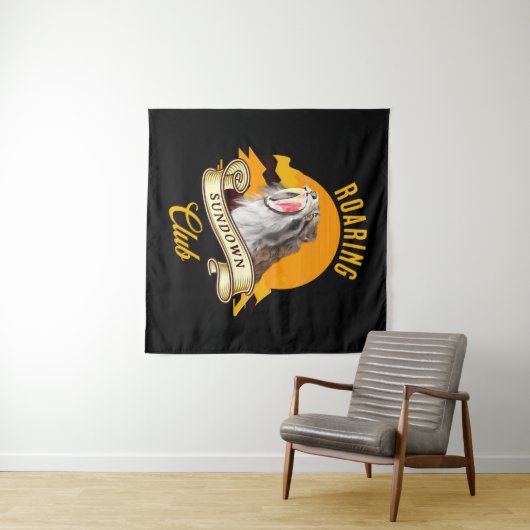 Tenture Roaring Sundown Club Sabertooth Tiger (En situation (horizontale))