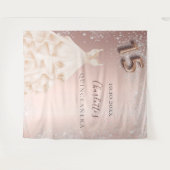 Tenture robe à paillettes argentées or rose Quinceanera (Devant (Horizontal))