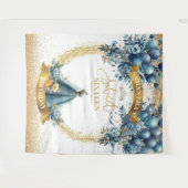 Tenture Robe Bleue Douce 16 Parties scintillant Or Aquarel (Devant (Horizontal))