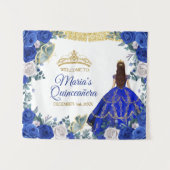 Tenture Robe Bleue Royale Quinceañera Affiche de bienvenue (Devant (Horizontal))