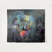 Tenture Robe d'argent Priestess Occult Dark Witchk AI Art (Devant (Horizontal))