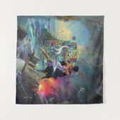 Tenture Robe d'argent Priestess Occult Dark Witchk AI Art (Devant (Horizontal))