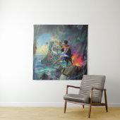 Tenture Robe d'argent Priestess Occult Dark Witchk AI Art (En situation)