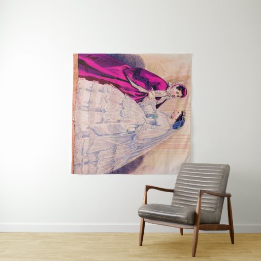 Tenture Robe de mariée d'après une gravure de mode françai (En situation (horizontale))