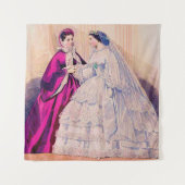 Tenture Robe de mariée d'après une gravure de mode françai (Devant)