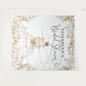 Tenture Robe de mariée florale script Bain de mariée (Devant (Horizontal))