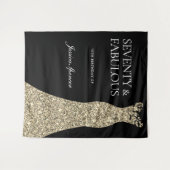 Tenture Robe d'or noir Soixante-dix et fabuleux 70e annive (Devant (Horizontal))