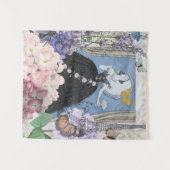 Tenture Robe élégante bleue pour femme, fantaisie florale  (Devant (Horizontal))