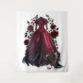 Tenture Robe et talons rouges victoriens | Antique Rose Go (Devant)