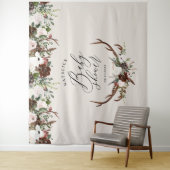 Tenture Robe rustique baby shower floral (En situation)