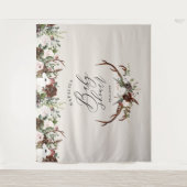 Tenture Robe rustique baby shower floral (Devant)