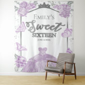 Tenture Robe sweet sixteen arrière papillon Lavande (En situation)