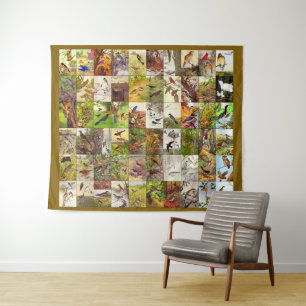 Tenture Robert Bruce Horsfall Birds Collage