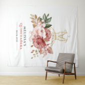 Tenture Robes Faux Or Floral Quinceanera 15e Anniversaire (En situation (horizontale))