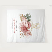 Tenture Robes Faux Or Floral Quinceanera 15e Anniversaire (Devant (Horizontal))