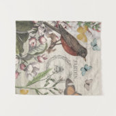 Tenture Robin Elegant Bird Butterfly French Art (Devant (Horizontal))