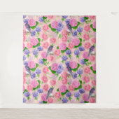 Tenture Robin et fleurs, motif aquarelle (Devant)