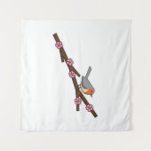 Tenture Robin sur Sakura (Devant (Horizontal))