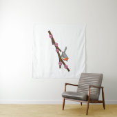 Tenture Robin sur Sakura (En situation (horizontale))