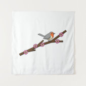 Tenture Robin sur Sakura (Devant)