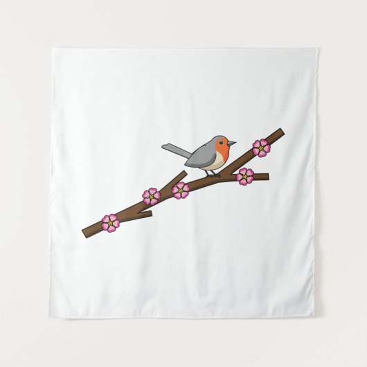 Tenture Robin sur Sakura (Devant)