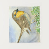 Tenture Robin sur une branche de genévrier dépoli (Devant)