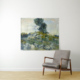 Tenture Roches avec chêne, peinture à l'huile de Van Gogh