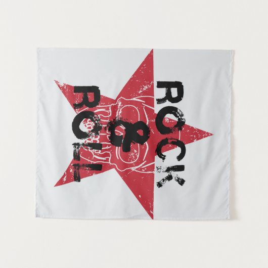 Tenture Rock n Roll Crâne Art (Devant (Horizontal))