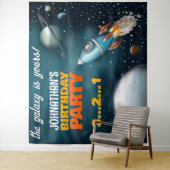 Tenture Rocketship Space Adventure Anniversaire Contexte (En situation)