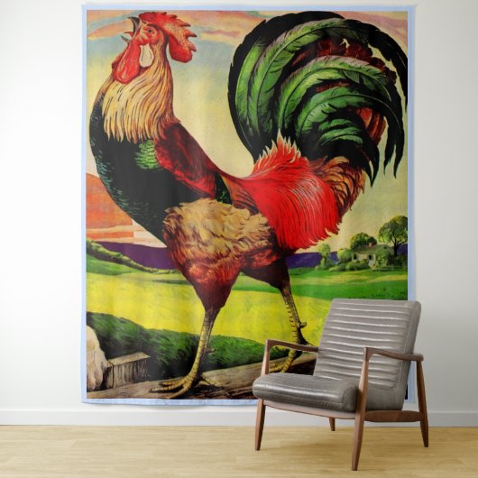 Tenture Rocky the Handsome Rooster print (En situation)