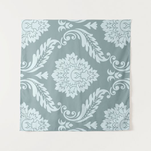Tenture Rococo Damask Lg Pattern Duck Egg Blue+Teal (Devant (Horizontal))