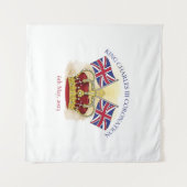 Tenture Roi Charles III Couronne de couronnement et drapea (Devant (Horizontal))