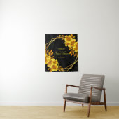 Tenture Romance d'automne faux or jaune floral géométrique (En situation)